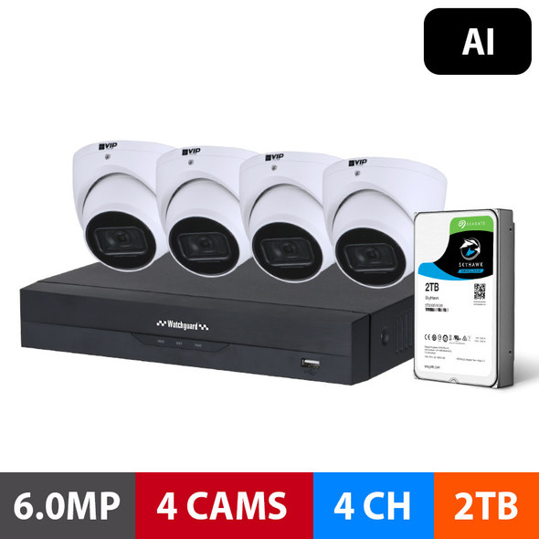 WATCHGUARD G-Series: 4 Camera 6.0MP AI Surveillance Kit (2TB)
