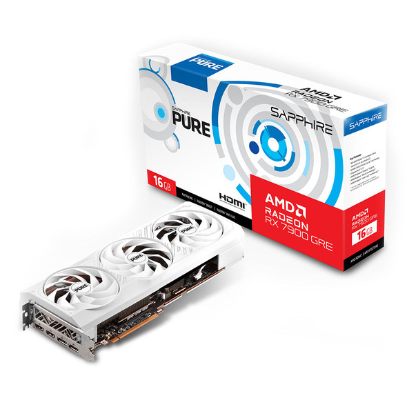 SAPPHIRE PURE AMD RADEON RX 7900 GRE GAMING OC 16GB GDDR6, 2xHDMI, 2xDP, TBP 275W, Boost 2333MHz (11325-03-20G)