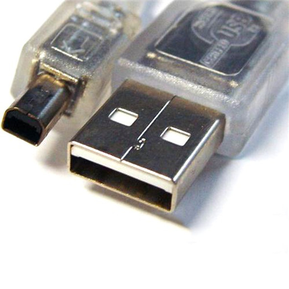 8Ware USB 2.0 Cable 3m A to B 4-pin Mini Transparent Metal Sheath UL Approved