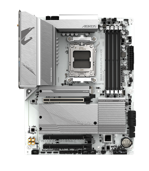 Gigabyte B650 AORUS ELITE AX ICE AMD B650 AM5 ATX Motherboard 4x DDR5~192GB,3x PCIe x16, 3x M.2, 4x SATA 6, 2x USB 3.2, 1x USB-C, 2x USB 2.0