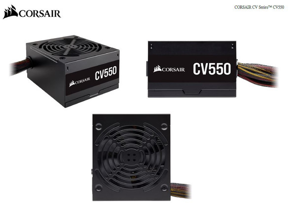 Corsair 550W CV Series CV550, 80 PLUS Bronze Certified, Up to 88% Efficiency,  Compact 125mm design easy fit and airflow, ATX PSU (LS) > CV650