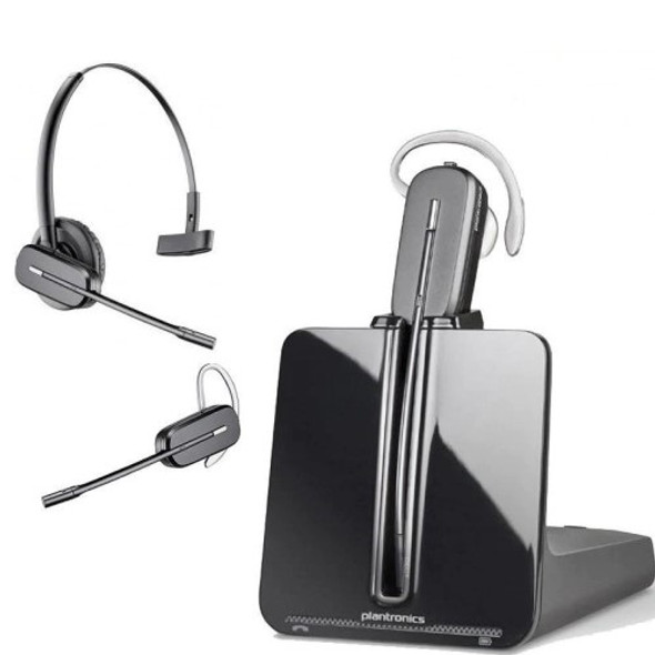 Plantronics (Poly) CS540 DECT Wireless Headset Plus Charging Base – Convertible Over Ear/Head Options – Up To 100M Range – One Touch Easy Answer