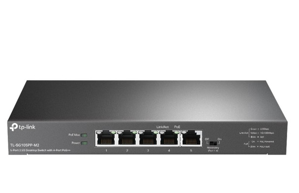 TP-Link TL-SG105PP-M2 5-Port 2.5G Desktop Switch with 4-Port PoE++