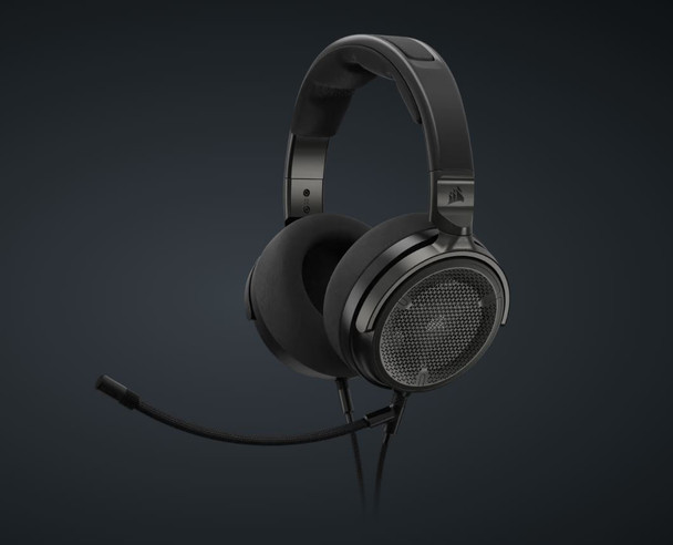 Corsair Virtuoso Pro Black Natural Transparent Sound. Ultra Comfort, Open Back, Nvidia Broadcast, Uni-directional Microphone, 3.5mm. Headset,Headphone