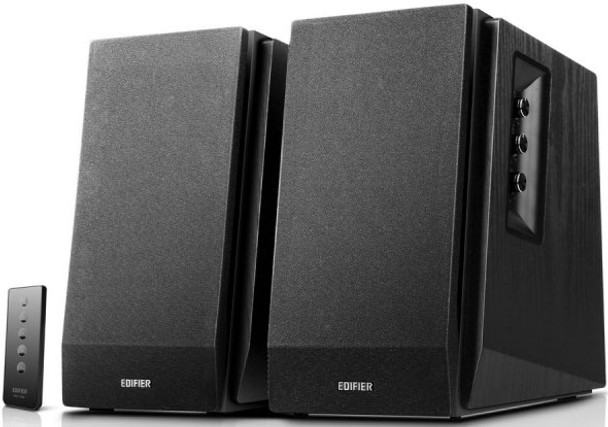Edifier R1700BT Bluetooth Lifestyle Bookshelf Studio Speakers Black - BT/Dual 3.5mm AUX/Limited Distortion DSP/DRC/Classic Wood Finish