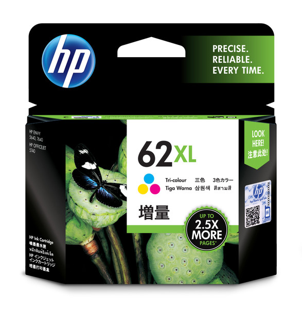 HP 62XL TRI-COLOR INK CARTRIDGE HP 62XL TRI-COLOR INK CARTRIDGE