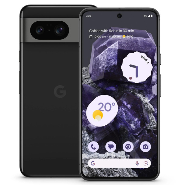 Google Pixel 8 5G 256GB - Obsidian (GA04833-AU)*AU STOCK*, 6.2', Full HD+, 120Hz, 8GB/256GB, 50MP/12MP, Single SIM + eSIM, 4575mAh,2YR