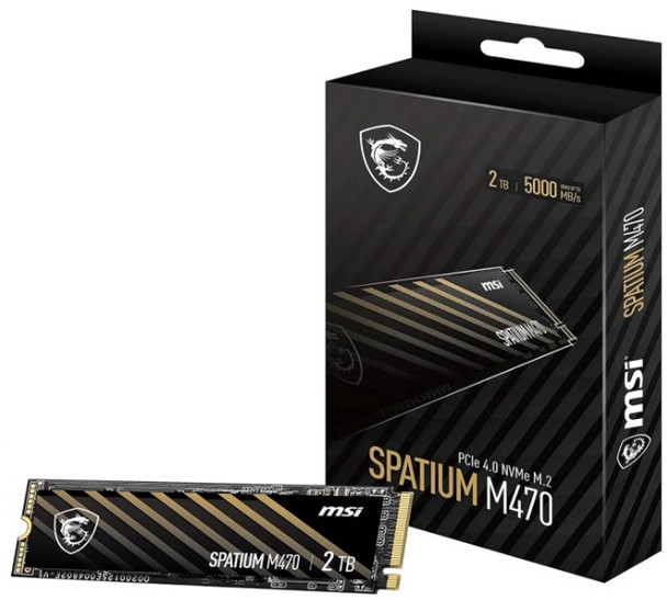 MSI SPATIUM M470 PRO PCIe 4.0 NVMe M.2 2TB SSD, 6000/5000 MB/s Read/Write, PCIe NVMe 1.4, 640 TBW, 5 Year Warranty (LS)