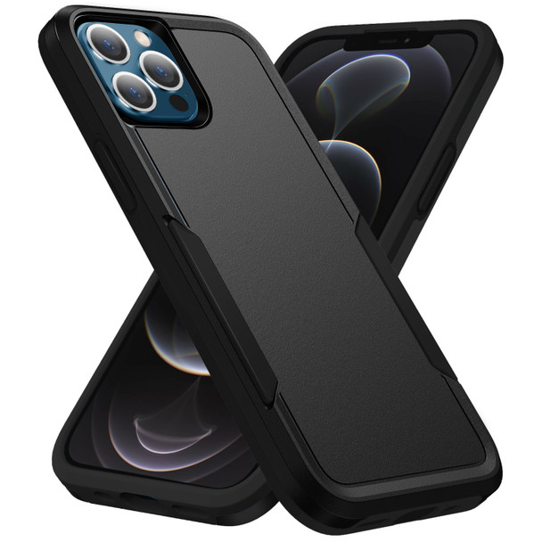 Phonix Apple iPhone 12 Pro Max Armor Light Case Black - Two Tough Layers, Port Covers, No Slip Grippy Edges, Durable, Rugged, Sleek, Pocket Fit