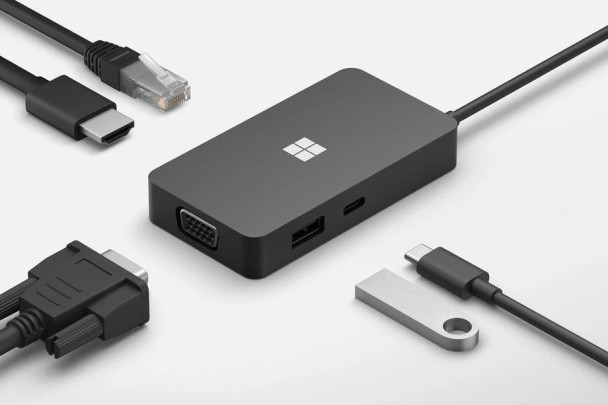 Microsoft USB-C Travel Hub (Black) - Gigabit Ethernet, VGA, HDMI 2.0 4K @ 60Hz - USB-C / USB-A Microsoft USB-C Travel Hub (Black) - Gigabit Ethernet, VGA, HDMI 2.0 4K @ 60Hz - USB-C / USB-A