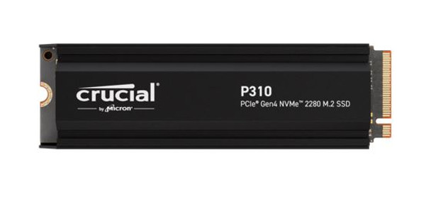 Crucial P310 4TB Gen4 2280 NVMe SSD Heatsink 7100/6000 MB/s R/W 800TBW 1000K/1000K IOPS 1.5M hrs MTTF Full-Drive Encryption M.2 PCIe4 5yrs