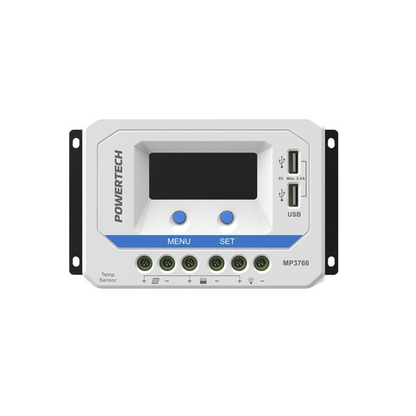 POWERTECH 12V/24V 30A PWM Solar Charge Controller with LCD display for lead acid batteries