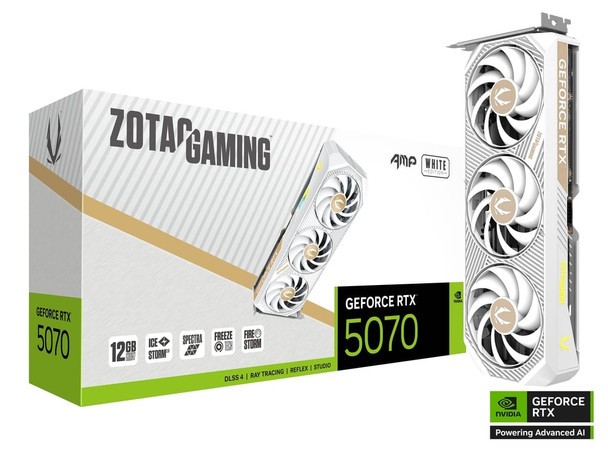 ZOTAC RTX 5070 AMP WHITE 12GB GDDR7 Graphics Card
