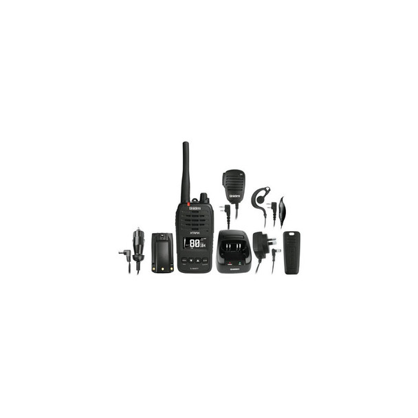 Uniden 5 Watt Waterproof Smart UHF Handheld Radio with Large OLED Display with Instant Replay Function