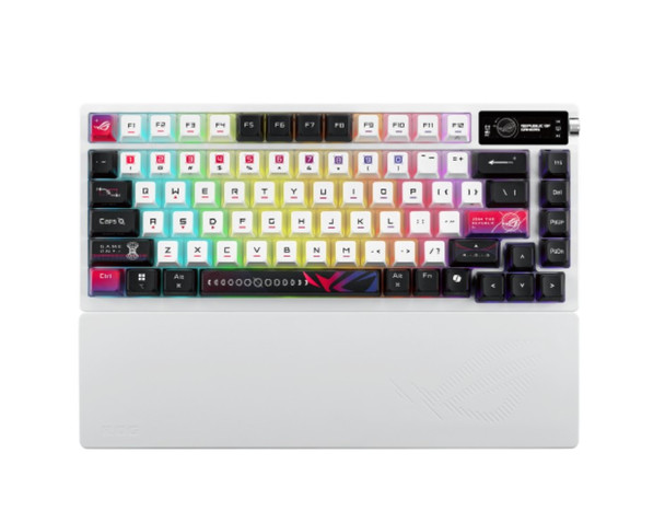 ASUS ROG AZOTH X STORM SWITCH. ROG NX V2 Mechanical Switches, Dye-sublimated, Semi-translucent keycaps, Metal top cover, gasket mount