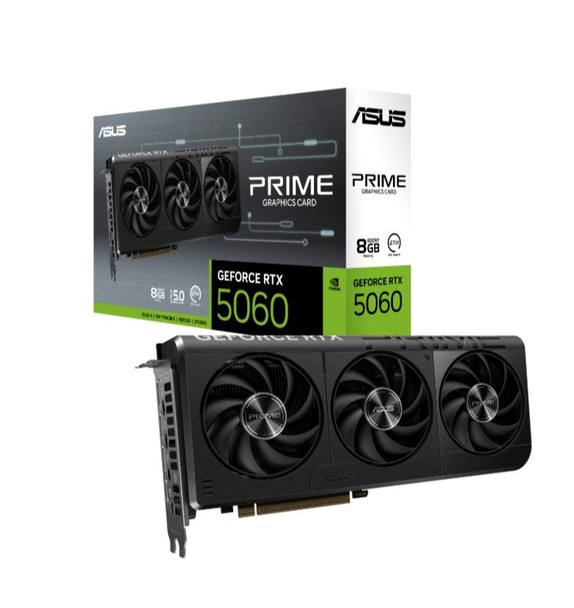 ASUS nVidia GeForce PRIME-RTX5060-8GRTX5060 8GB GDDR7 2497 MHz Boost Clock, RAM 28Gbps, 613 AI TOPs, Digital Max Resolution ASUS nVidia GeForce PRIME-RTX5060-8GRTX5060 8GB GDDR7 2497 MHz Boost Clock, RAM 28Gbps, 613 AI TOPs, Digital Max Resolution