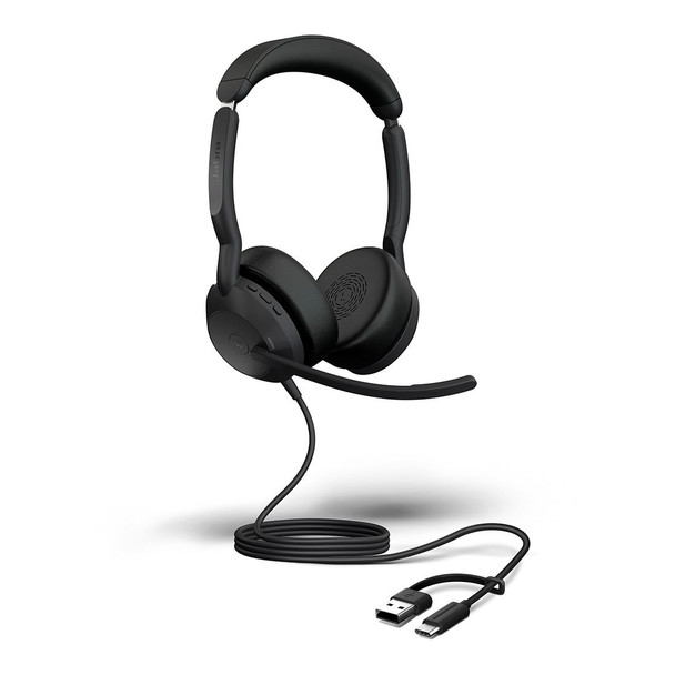 Jabra Evolve2 50, USB C/A MS Stereo Headset, Bluetooth®, 4 microphones, Active Noise Cancellation, Busylight, Call management, Air Comfort technology Jabra Evolve2 50, USB C/A MS Stereo Headset, Bluetooth®, 4 microphones, Active Noise Cancellation, Busylight, Call management, Air Comfort technology
