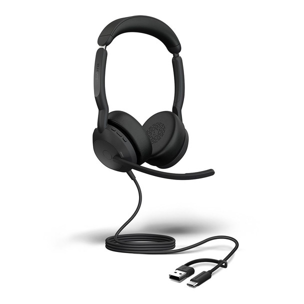 Jabra Evolve2 50, USB C/A UC Stereo Headset, Bluetooth®, 4 microphones, Active Noise Cancellation, Busylight, Call management, Air Comfort technology Jabra Evolve2 50, USB C/A UC Stereo Headset, Bluetooth®, 4 microphones, Active Noise Cancellation, Busylight, Call management, Air Comfort technology