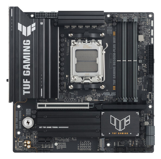 ASUS AMD TUF GAMING B650EM-PLUS WIFI (AM5) Micro-ATX Motherboard, DDR5(4x), 12+2+1 Power Stages, PCIe 5.0, 3x M.2, Front USB-C, 2.5Gb LAN, Wi-Fi 6E ASUS AMD TUF GAMING B650EM-PLUS WIFI (AM5) Micro-ATX Motherboard, DDR5(4x), 12+2+1 Power Stages, PCIe 5.0, 3x M.2, Front USB-C, 2.5Gb LAN, Wi-Fi 6E