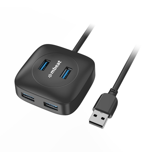 mbeat 4-Port USB 3.0 Hub - High Speed Data Transfer speed: Up to 5Gbps Compatible with USB 2.0/3.0 devices Product Weight: 95g mbeat 4-Port USB 3.0 Hub - High Speed Data Transfer speed: Up to 5Gbps Compatible with USB 2.0/3.0 devices Product Weight: 95g
