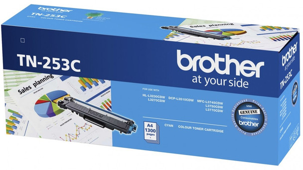Brother TN-253C Cyan Toner Cartridge to Suit -  HL-3230CDW/3270CDW/DCP-L3015CDW/MFC-L3745CDW/L3750CDW/L3770CDW (1,300 Pages) Brother TN-253C Cyan Toner Cartridge to Suit -  HL-3230CDW/3270CDW/DCP-L3015CDW/MFC-L3745CDW/L3750CDW/L3770CDW (1,300 Pages)