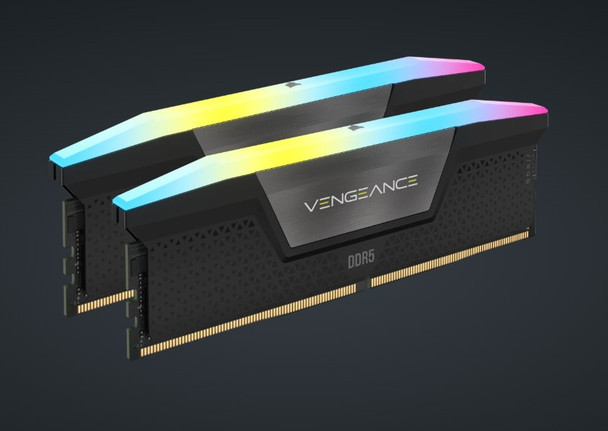 Corsair VENGEANCE® RGB 16GB (2x8GB) DDR5 DRAM 5200MT/s CL40 Memory Kit — Black