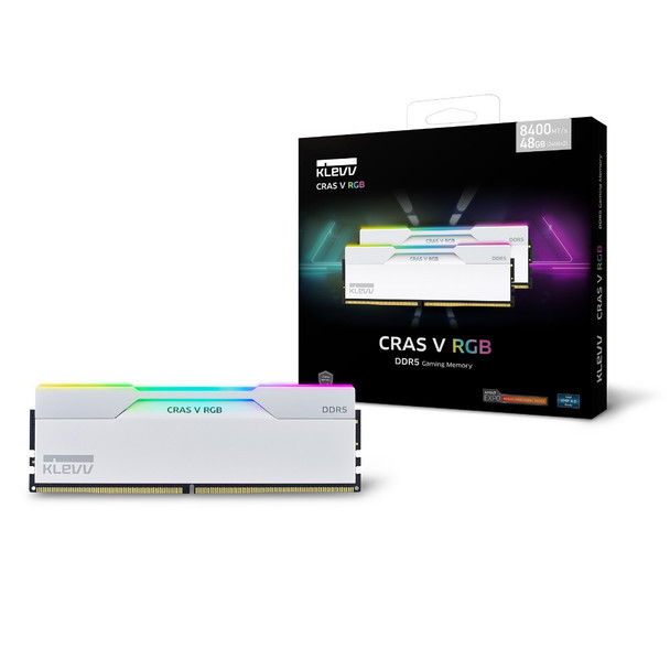 64GB KIT (6000MHz) KLEVV CRAS V GAMING MEMORY WHITE/RGB