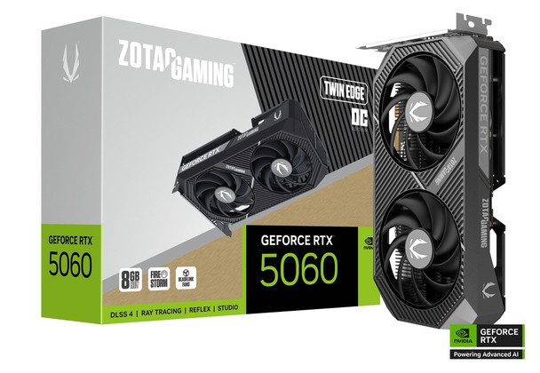 8GB ZOTAC RTX 5060 TWIN EDGE OC GPU