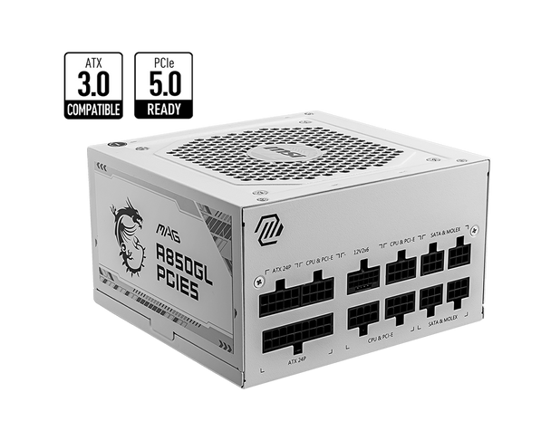 850W MSI MAG A850GL WHITE POWER SUPPLY