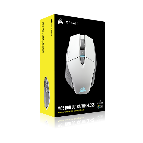 Corsair M65 RGB Ultra Wireless White Tunable FPS Gaming Mouse 26000 DPI Optical Sensor
