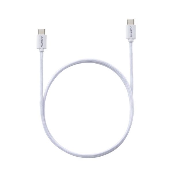 ADATA USB TYPE C TO TYPE C M-M CABLE WHITE support 100W, QC 3.0, PD 3.0 - CACC-100PN-WH