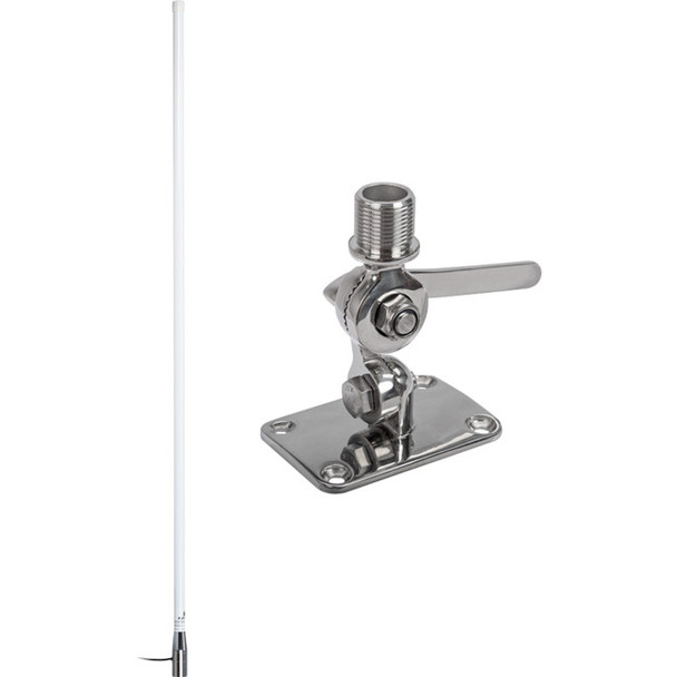 BLACKHAWK Marine Antenna 698 - 2700 Mhz -7Dbi Includes Adjustable Stainless Steel Base