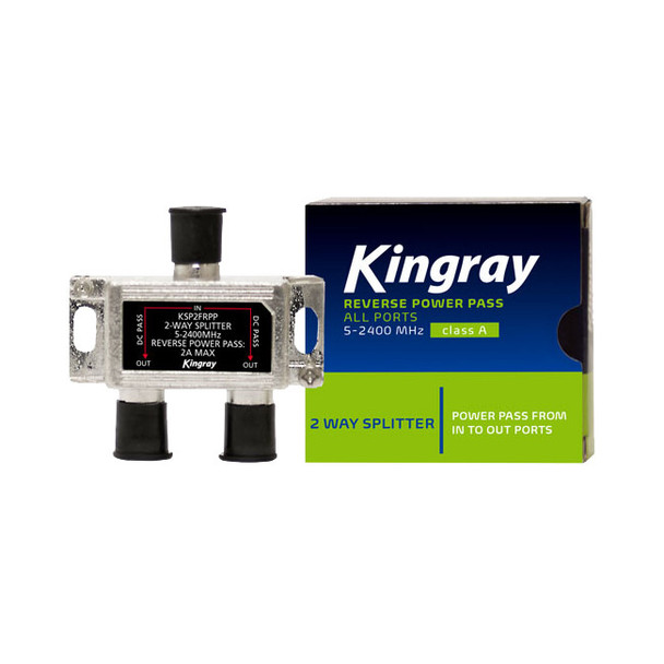 KINGRAY 2 Way 5-2400 Mhz Splitter Reverse Power Pass All Ports