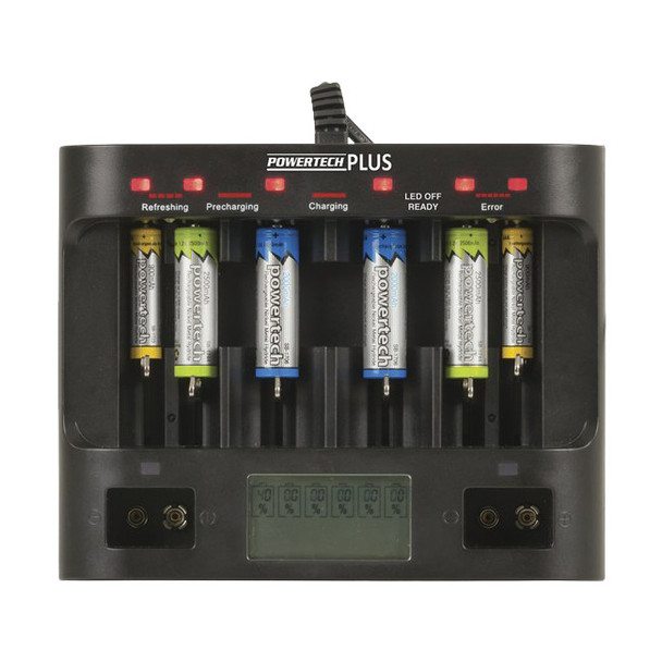 POWERTECH Universal Battery Charger With Lcd Display