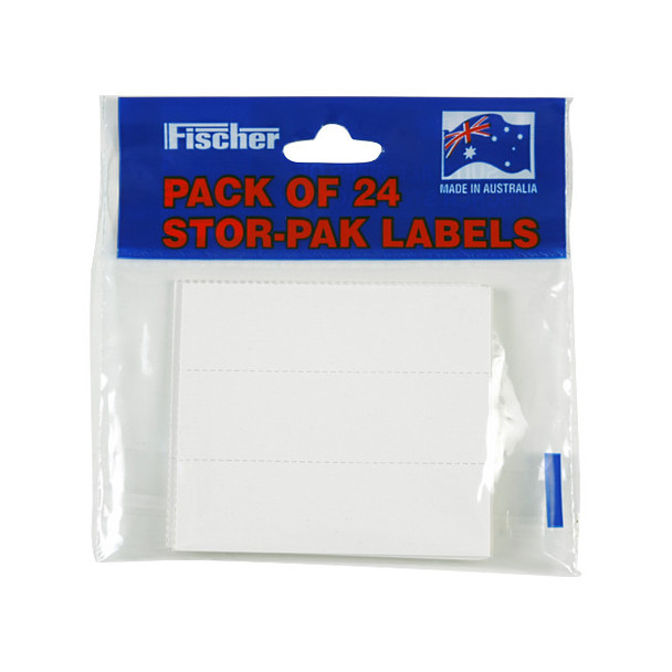 FISCHER PLASTIC Pack 24 Stor-Pak Bin Labels Fischer