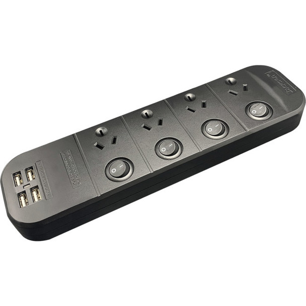 JACKSON 4 Outlet Switched Powerboard With Usb Charging