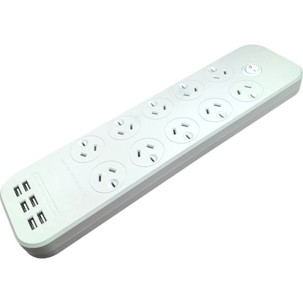 JACKSON 10 Outlet Switched Powerboard With Usb Charging