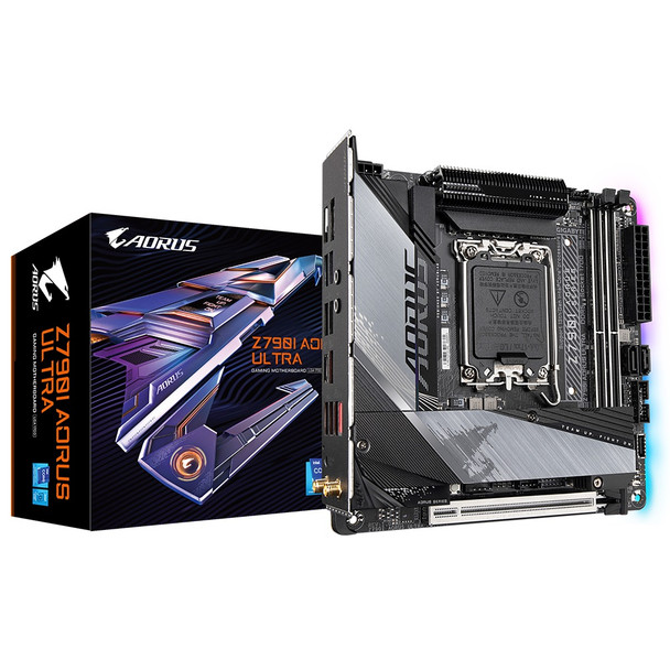 Gigabyte Z790I AORUS ULTRA Intel LGA 1700 E-ATX Motherboard, 2x DDR5 ~96GB, 1x PCI-E x16, 2x M.2, 2x SATA,  2x USB 3.2, 1x USB-C.3x USB-A.2x USB 2.0