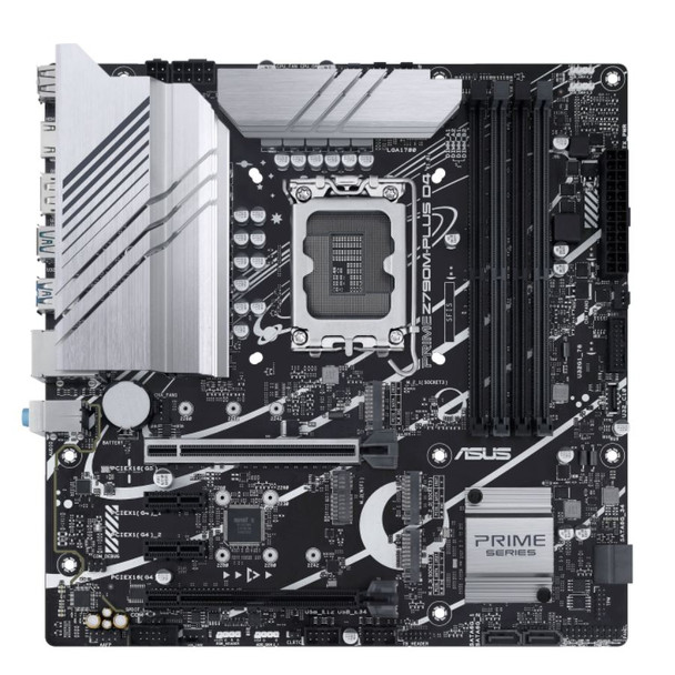 ASUS PRIME Z790M-PLUS D4-CSM Intel LGA1700 mATX Motherboard 128GB,4xDDR4,1xPCIe 5.0 x16, 3xM.2,4 xSATA,1xHDMI, 1xDP.Intel 1Gb Ethernet