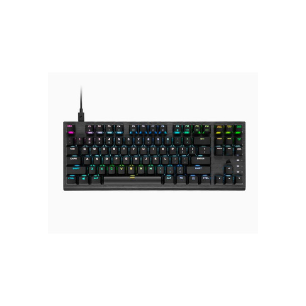 CORSAIR K60 PRO TKL RGB Optical-Mechanical Gaming Keyboard, Backlit RGB LED, CORSAIR OPX, Black,