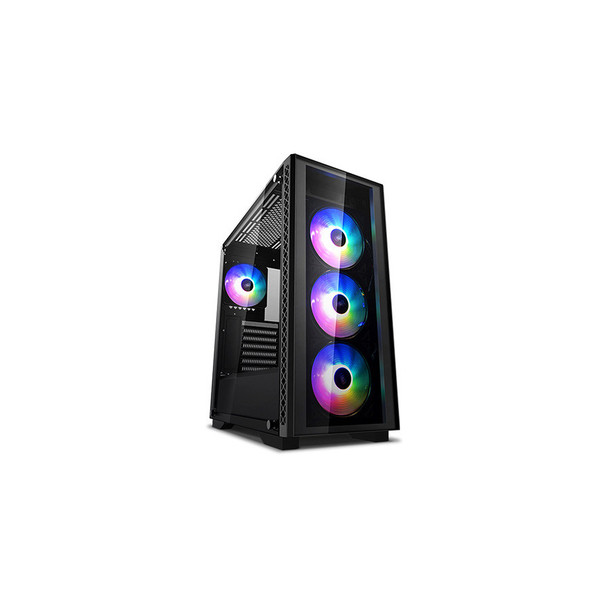 DeepCool MATREXX 50 ADD-RGB 4F LD Mid-Tower Case, Supports E-ATX MC, Tempered Glass, PSU Shroud, 4 Preinstalled ARGB Fans