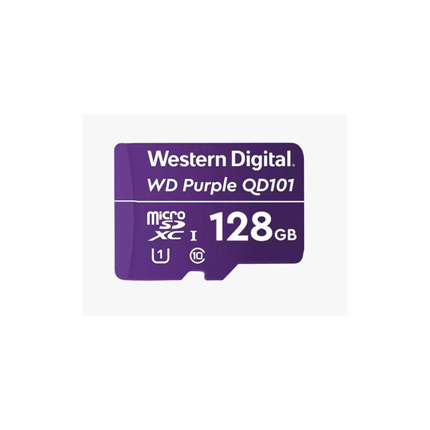 Western Digital WD Purple 128GB MicroSDXC Card 24/7 -25°C to 85°C Weather Humidity Resistant for Surveillance IP Cameras mDVRs NVR Dash