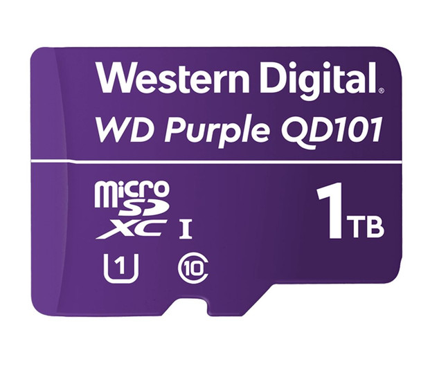 Western Digital WD Purple 1TB MicroSDXC Card 24/7 -25°C to 85°C Weather & Humidity Resistant for Surveillance IP Cameras mDVRs NVR Dash Cams Drones