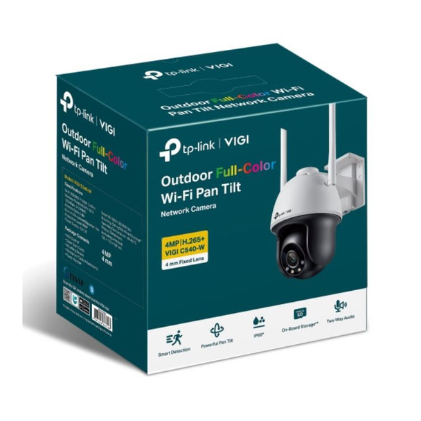 TP-Link VIGI 4MP C540-W(4mm) Outdoor Full-Colour Wi-Fi Pan Tilt Network Camera, 4mm Lens, Smart Detectio,2YW (LD)
