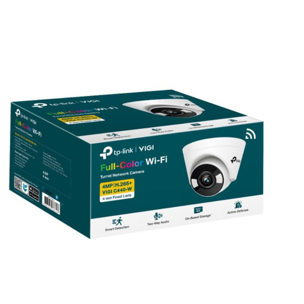 TP-Link VIGI 4MP C440-W(4mm) Full-Colour Wi-Fi Turret Network Camera,4mm Lens, Smart Detection, 2YW (LD)