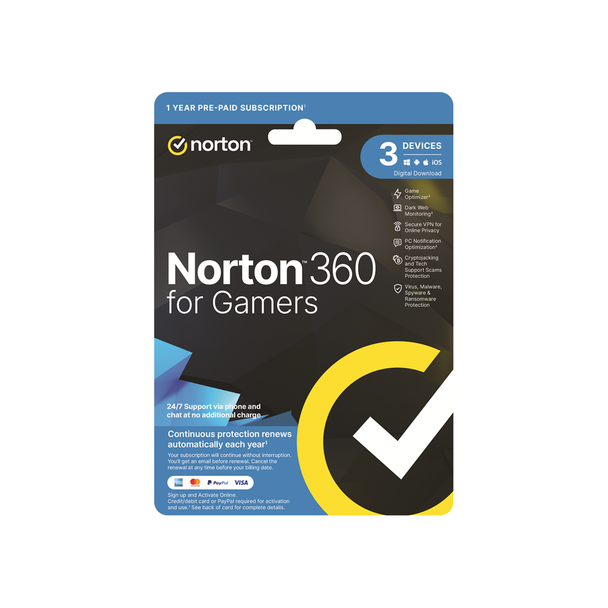 Norton 360 For Gamers Empower 50GB AU 1 User 3 Devices OEM – ESD Keys via Email