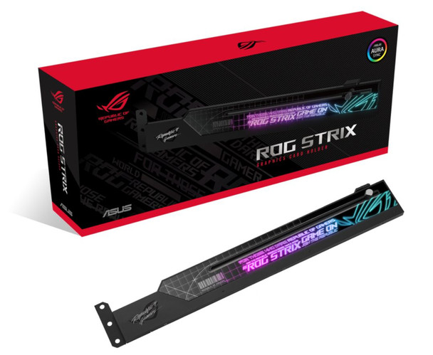 ASUS ROG Strix Graphics Card Holder, Eliminates GPU Sag, Easy Installation, Aura Sync Compatible