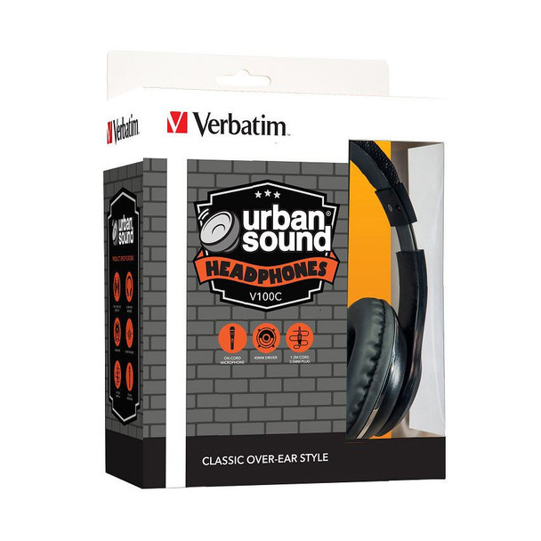 Verbatim Stereo Headphone Classic - Black, Headphones Over-Ear Design, 1.2 Meter Cable Included, Great for Music on Smartphone, Laptop, Desktop Verbatim Stereo Headphone Classic - Black, Headphones Over-Ear Design, 1.2 Meter Cable Included, Great for Music on Smartphone, Laptop, Desktop