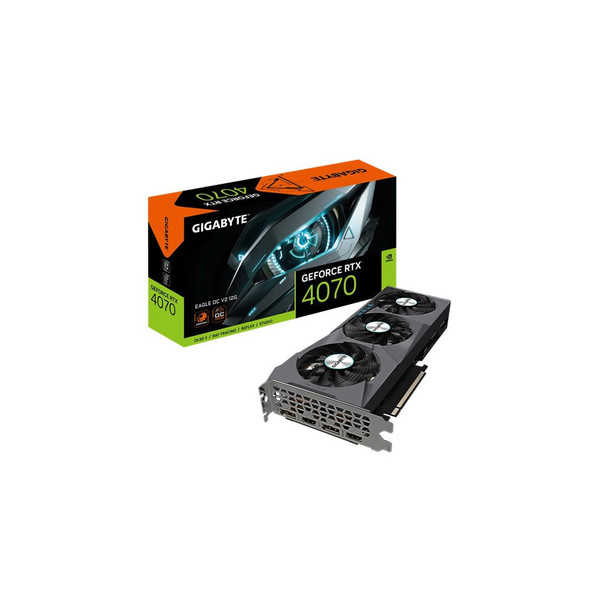 Gigabyte nVidia GeForce RTX 4070 EAGLE OC 12G GDDR6X Video Card, PCI-E 4.0, 2505 MHz Core Clock, 2x DP 1.4a, 2x HDMI 2.1