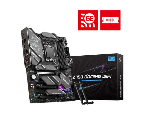 MSI Z790 Gaming WIFI  Intel E-ATX Motherboard, 4x DDR5~192GB, 3x PCI-E x 16, 2x PCI-E x 1,  3x M.2, 4x SATA, 7x USB 3.2, 1x USB-C